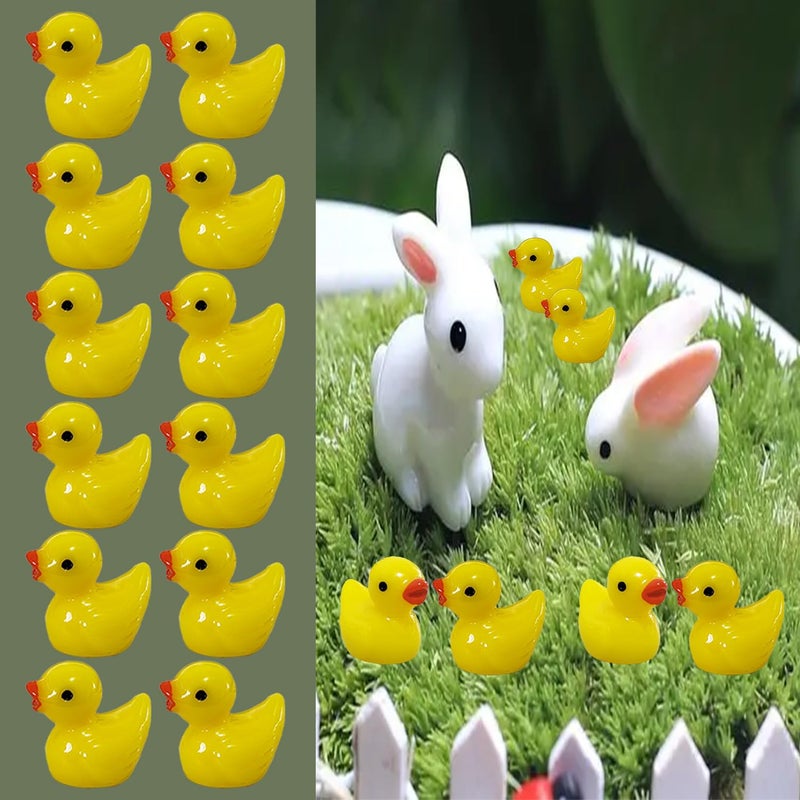 HAMIYELL Pack of 36 Tiny Ducks Little Plastic Duck Mini Resin Ducks for Garden Decorations, Dollhouse Miniatures, Crafts Ornaments(Yellow) - Image 5